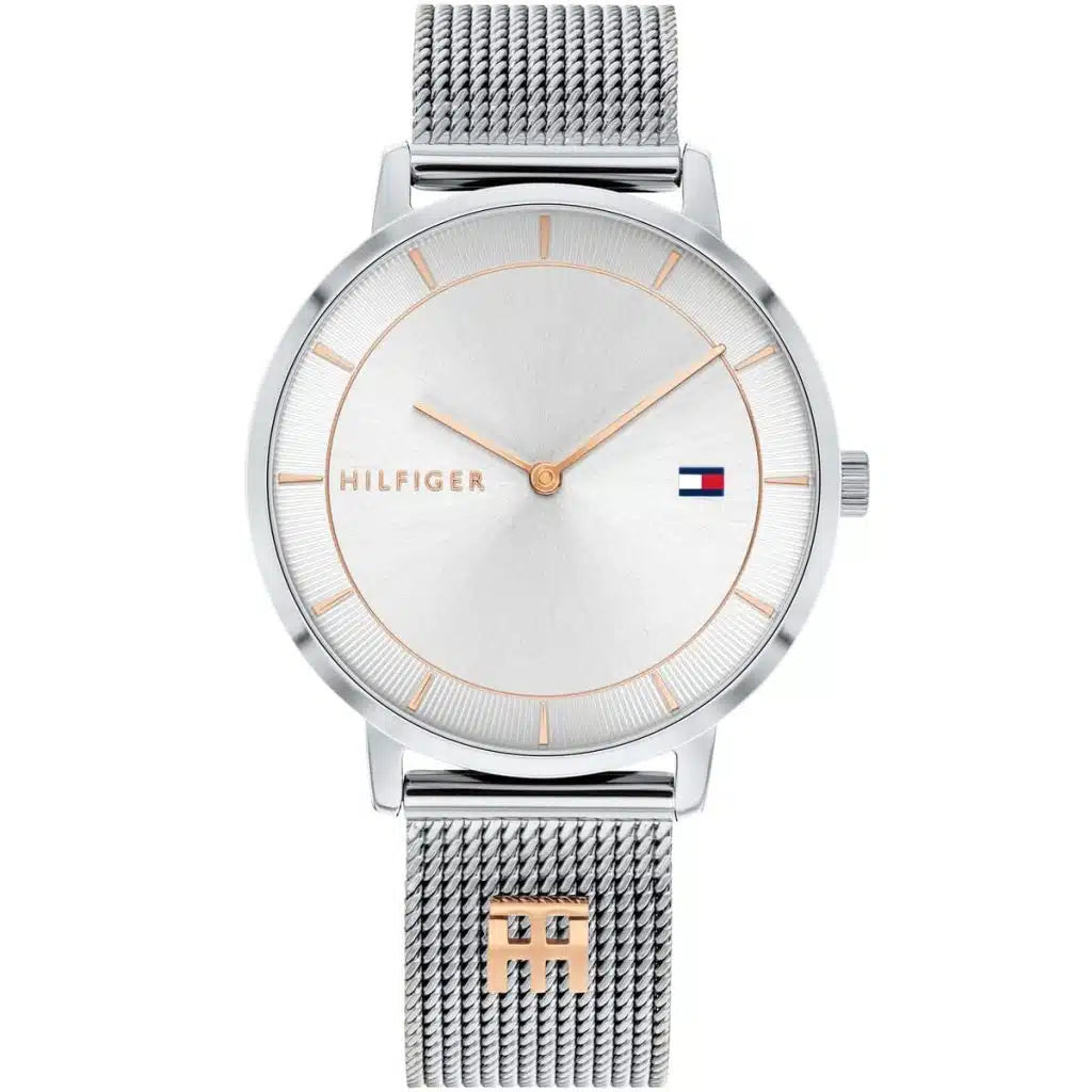 Tommy Hilfiger Tea 1782288 Women’s Silver Stainless Steel Watch – 35mm Slim Quartz Analog Timepiece
