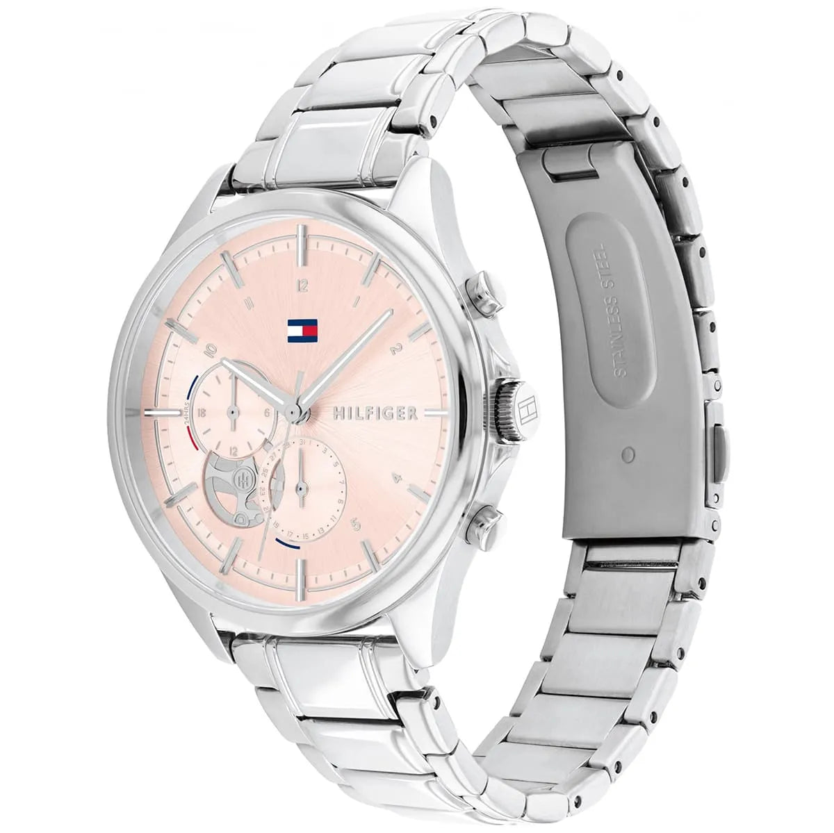 Tommy Hilfiger Quinn Women’s Watch 1782414 – Silver Stainless Steel & Pink Dial