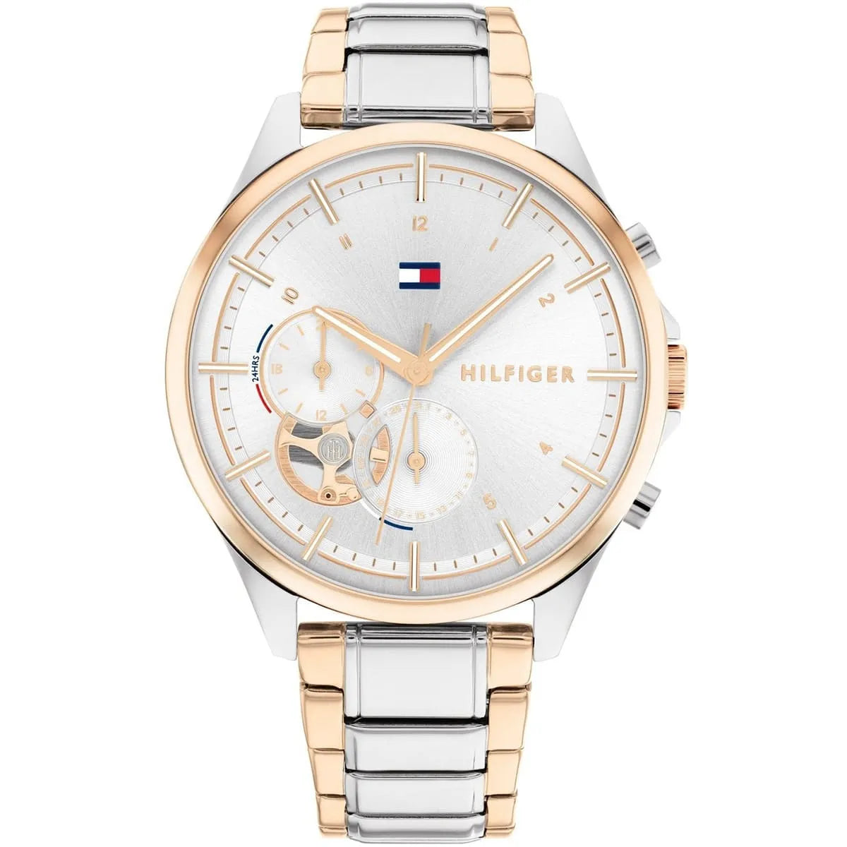 Tommy Hilfiger Quinn Women’s Watch 1782415 – Silver Dial, Stainless Steel Bracelet (Silver & Rose Gold)