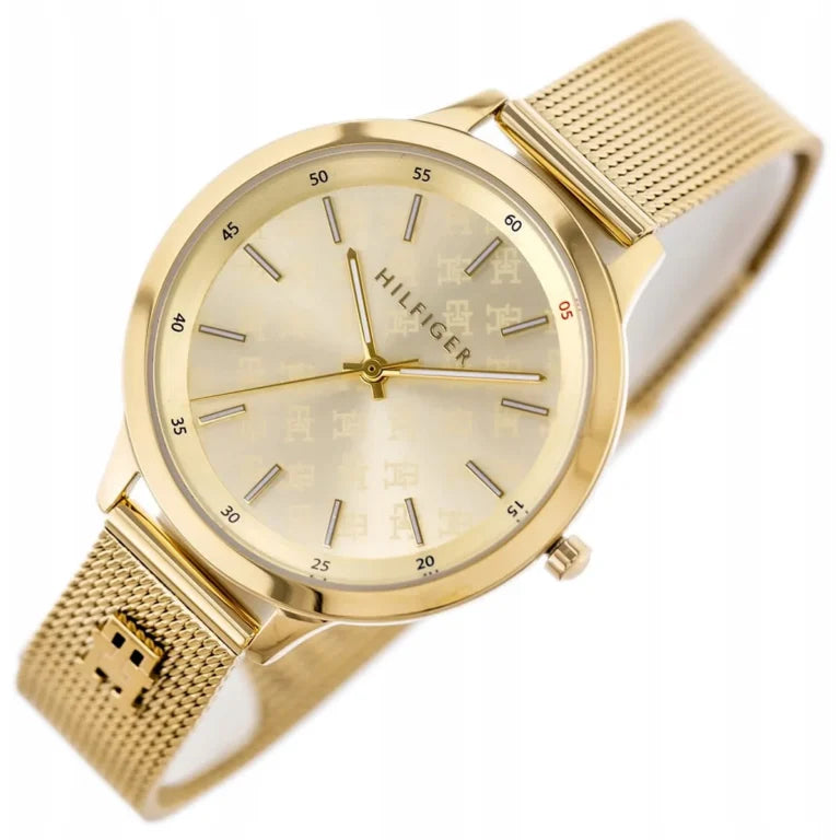 Tommy Hilfiger Iris 1782588 Women’s Watch – Gold Stainless Steel Bracelet & Dial | 36mm Ultra-Slim Quartz Elegant Timepiece