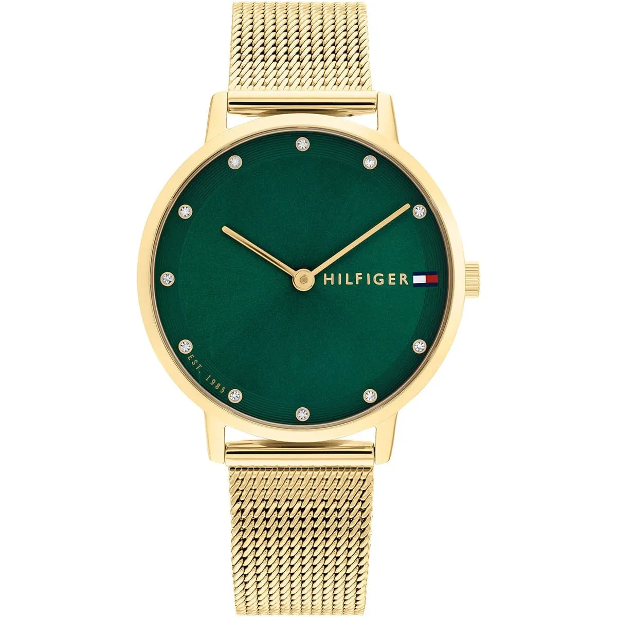 Tommy Hilfiger Pippa 1782668 Women’s Quartz Watch – Green Dial Gold Stainless Steel Bracelet