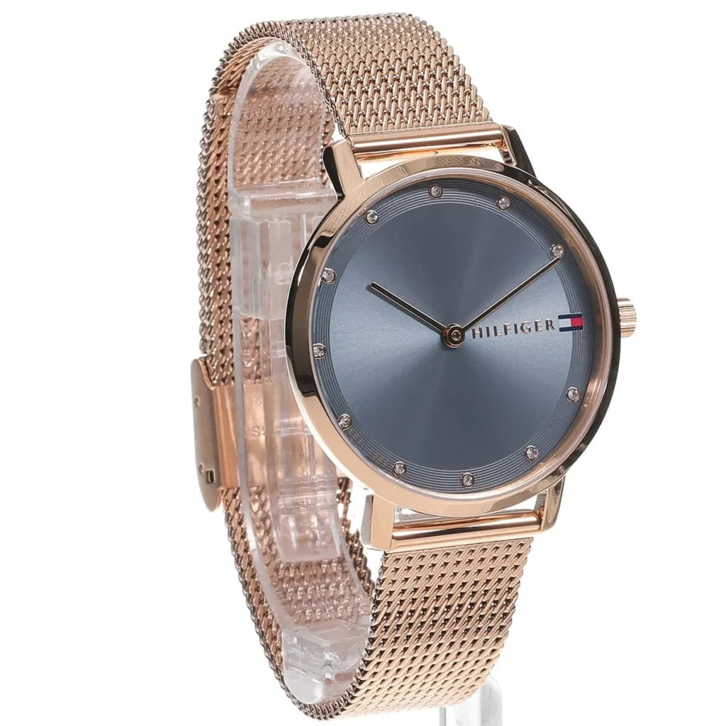 Tommy Hilfiger Tommy Hilfiger Pippa Women’s Watch 1782669 – Blue Dial with Rose Gold Stainless Steel Bracelet