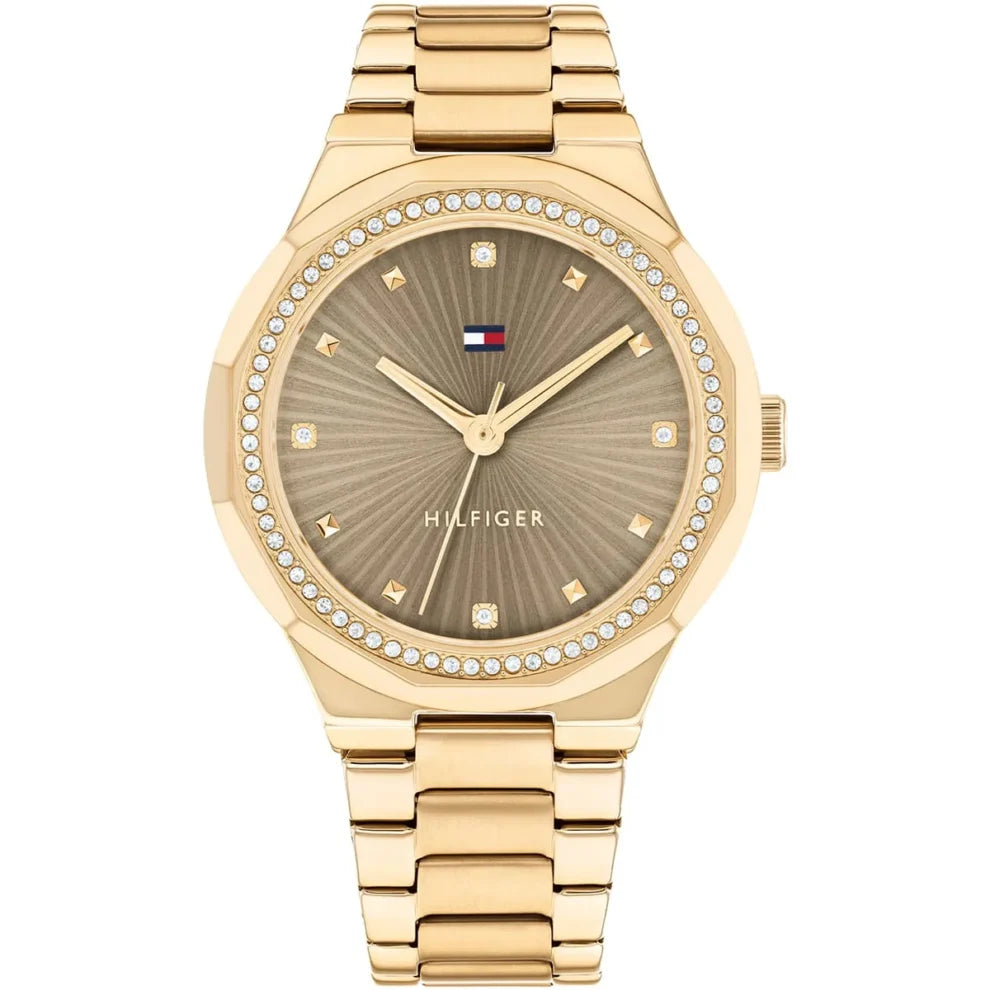 Tommy Hilfiger Women’s Piper Gold Stainless Steel Watch – Brown Dial Elegant Design | Model 1782725