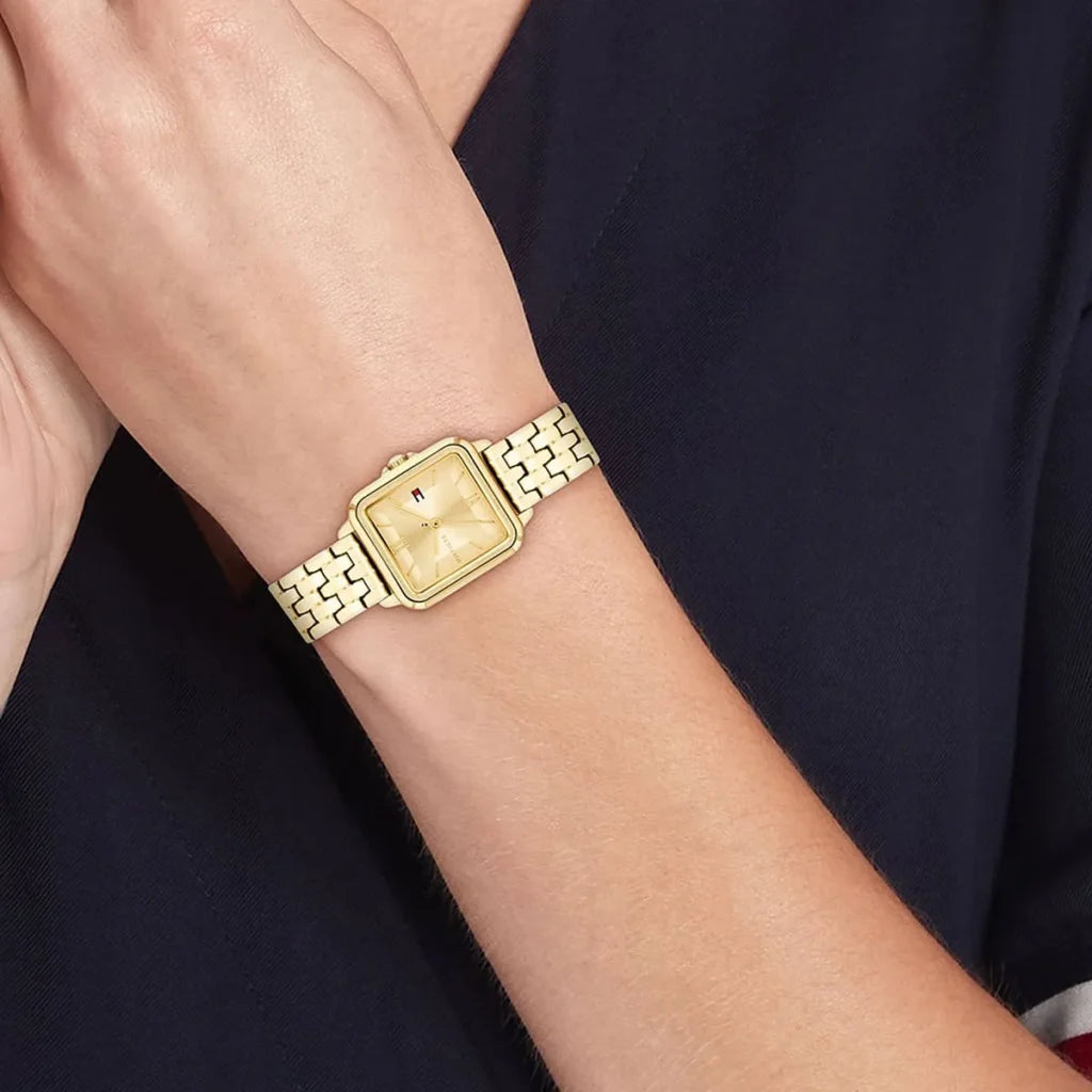 Tommy Hilfiger 1782832 Women’s Watch – Mia Gold Stainless Steel Square Design 24mm