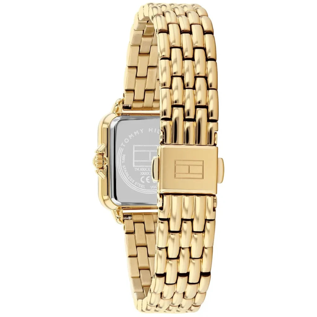 Tommy Hilfiger 1782858 Women’s Watch – Mia Gold Stainless Steel Square Design with Green Dial 24mm