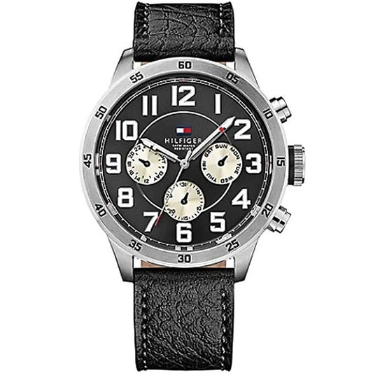 Tommy Hilfiger Men’s Watch – Model 1791050 | Classic Black Leather Design