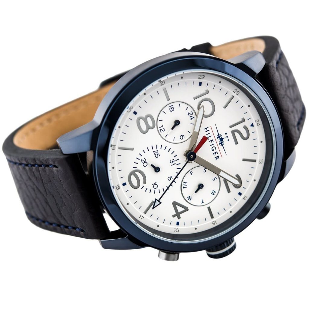 Tommy Hilfiger Jake Men's White Dial Black Leather Watch 1791235