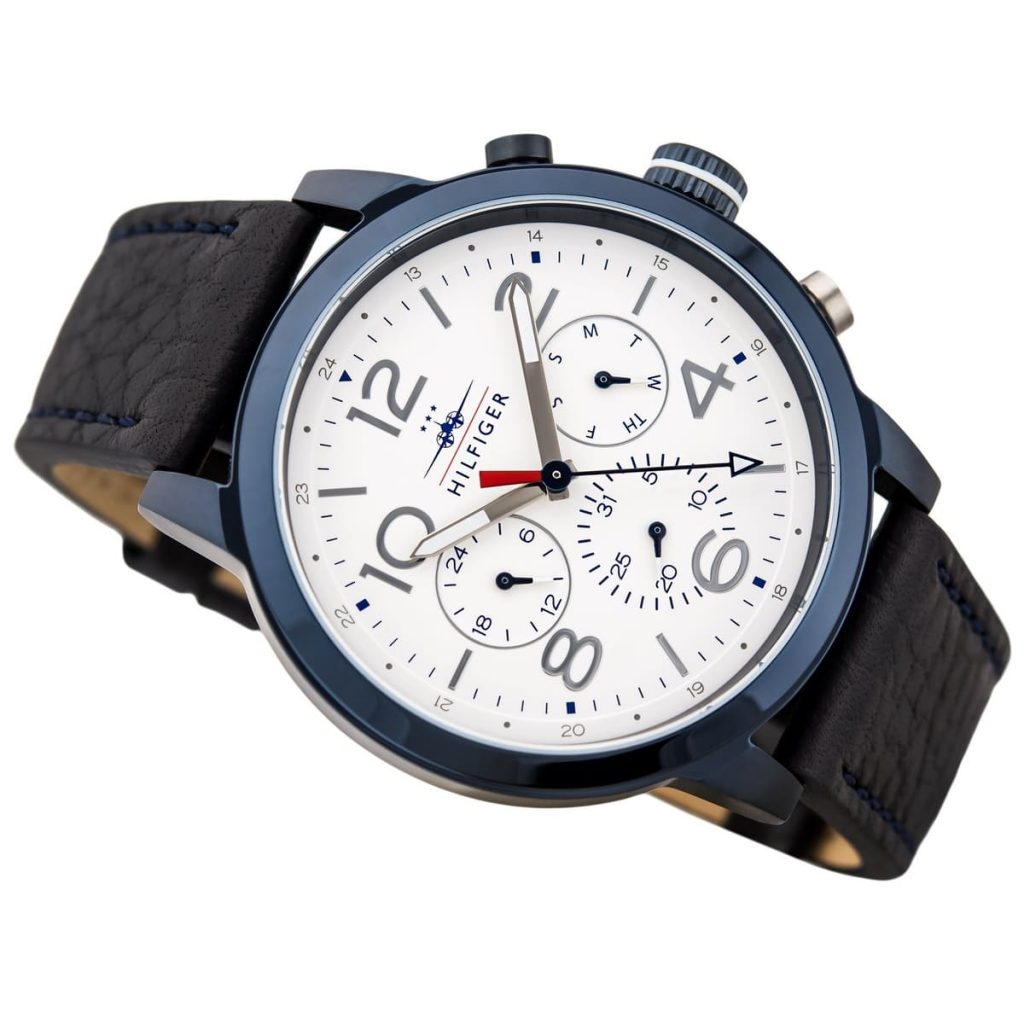 Tommy Hilfiger Jake Men's White Dial Black Leather Watch 1791235