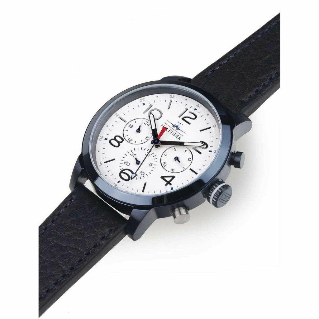 Tommy Hilfiger Jake Men's White Dial Black Leather Watch 1791235