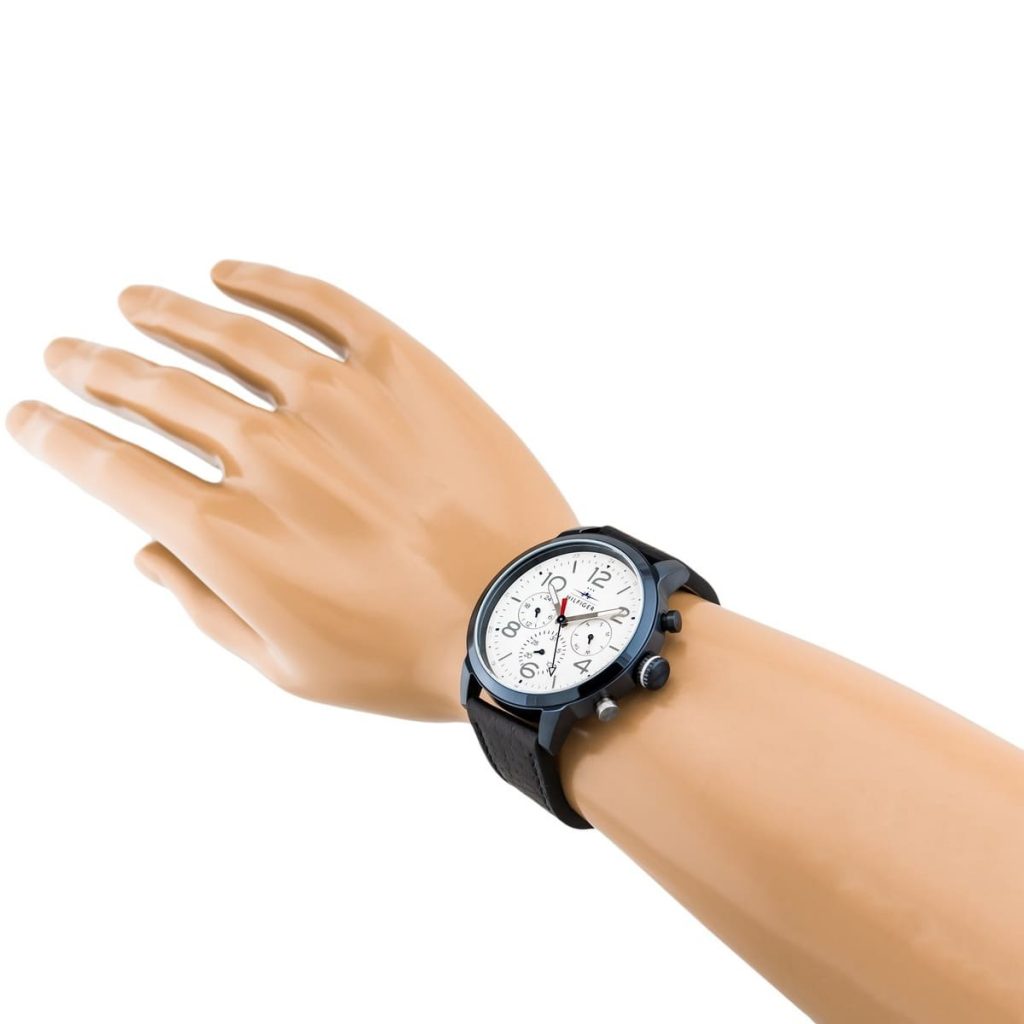 Tommy Hilfiger Jake Men's White Dial Black Leather Watch 1791235
