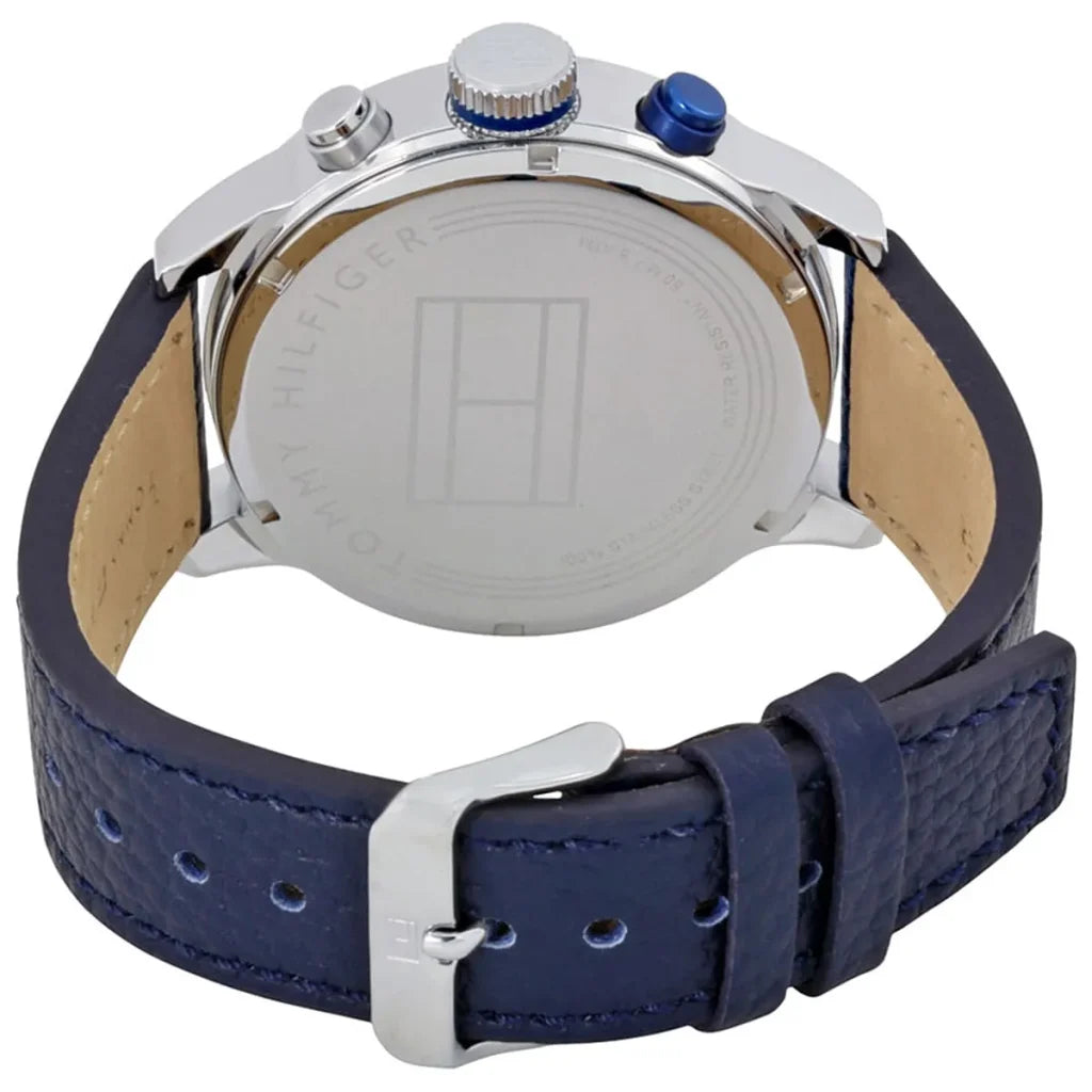 Tommy Hilfiger Men’s Watch 1791240 – Silver Dial with Blue Leather Strap (Jackson Series)
