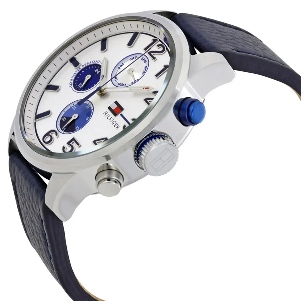 Tommy Hilfiger Men’s Watch 1791240 – Silver Dial with Blue Leather Strap (Jackson Series)