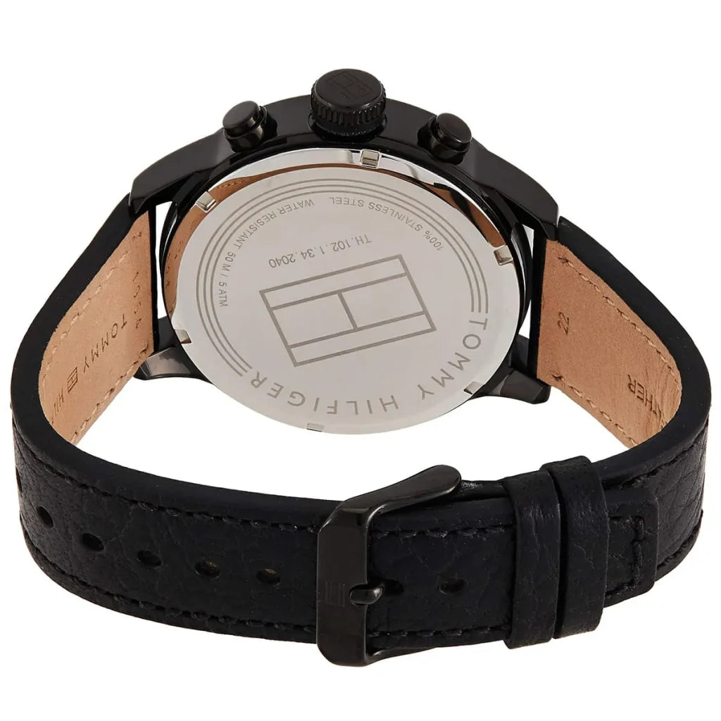 Tommy Hilfiger Men’s Watch 1791241 – Blue Dial with Black Leather Strap (Jackson Series)