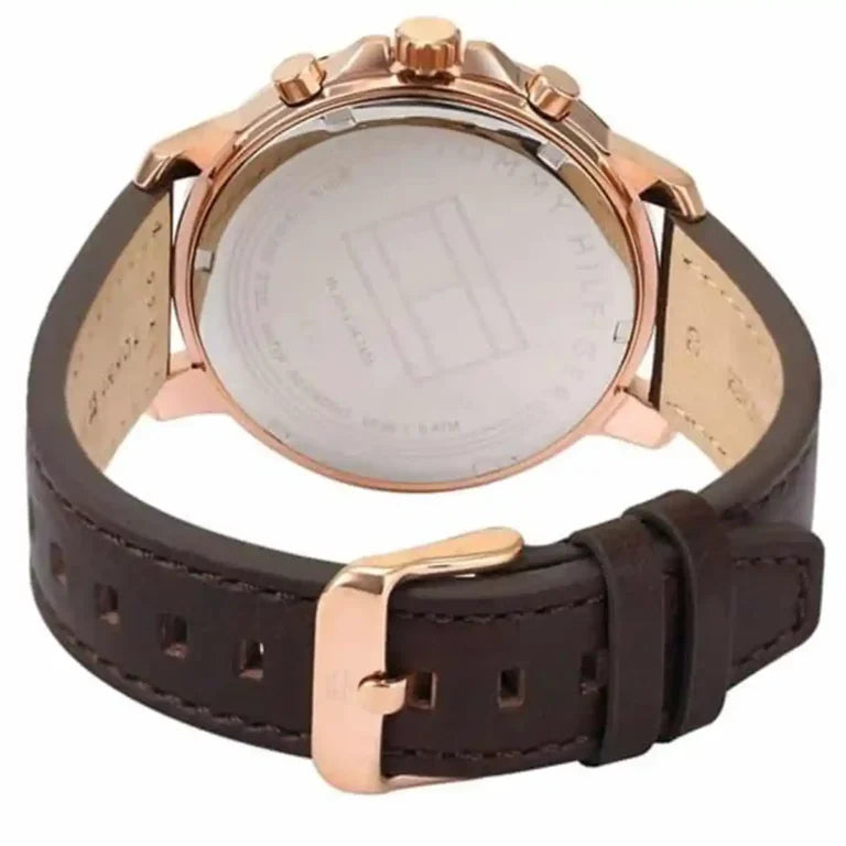 Tommy Hilfiger Men’s Watch 1791532 – Elegant Blue Dial with Brown Leather Strap