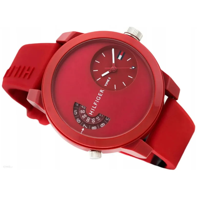 Tommy Hilfiger Men’s Sport Watch 1791557 – Red Dial with Red Silicone Strap