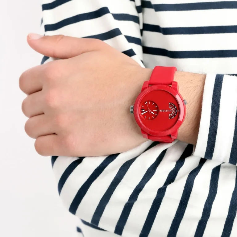 Tommy Hilfiger Men’s Sport Watch 1791557 – Red Dial with Red Silicone Strap