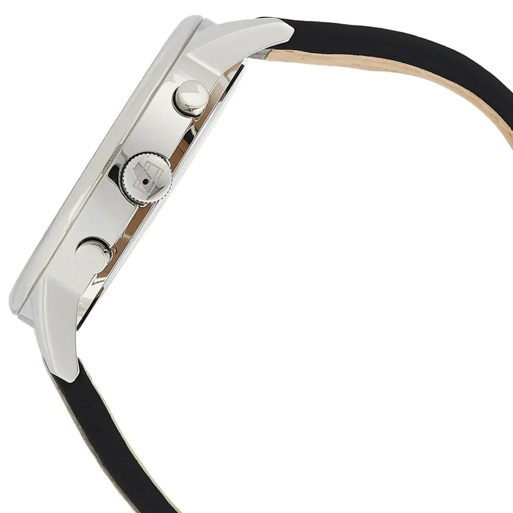 Tommy Hilfiger Kyle Men's Analog Quartz Watch 1791630 – Black Dial & Genuine Leather Strap