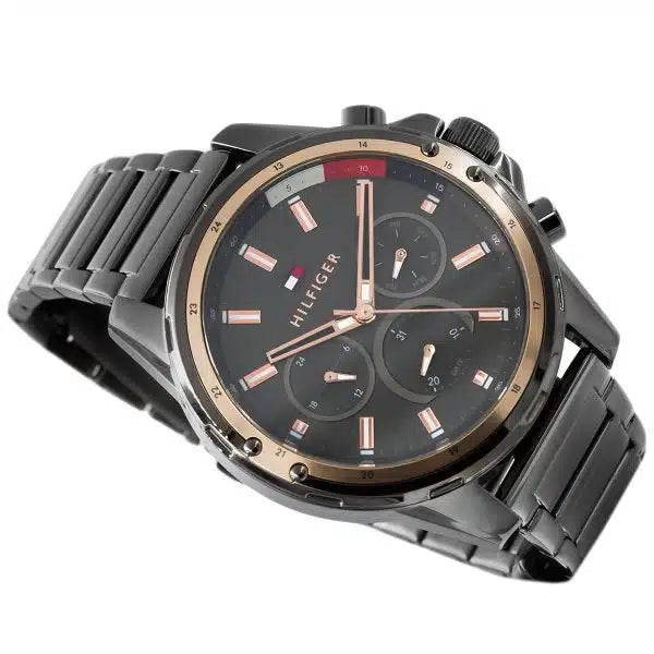 Tommy Hilfiger Mason Men’s Watch 1791790 – Gray Dial, Gray Stainless Steel Strap, Quartz Multifunction, 45mm