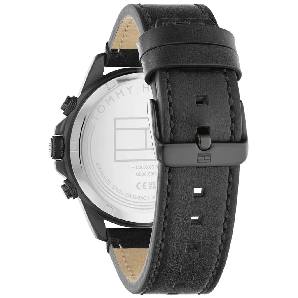 Tommy Hilfiger Men’s Watch – Model 1792062 | Lars Collection Black Leather Elegance