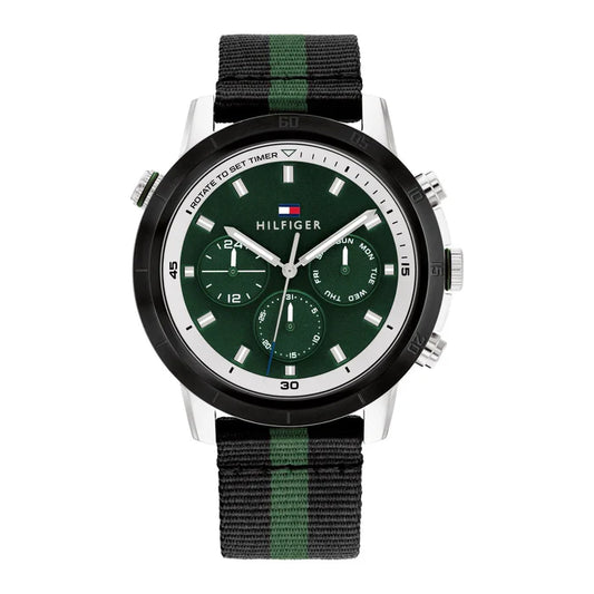 Tommy Hilfiger Men’s Watch – Model 1792107 | Stylish Troy Design in Green & Black