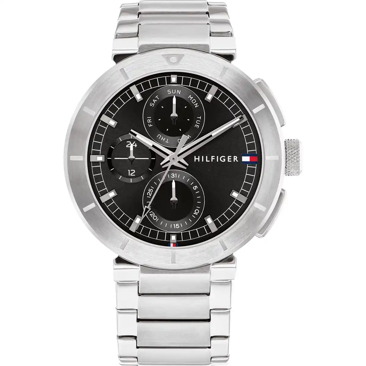 Tommy Hilfiger Men’s Watch – Model 1792116 Silver Black Edition