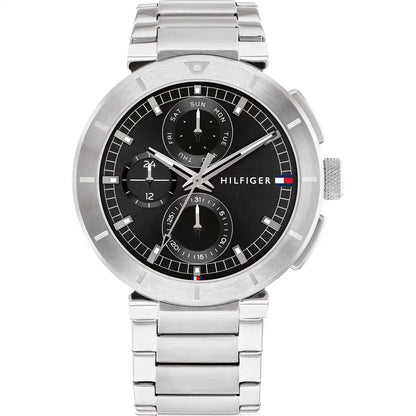 Tommy Hilfiger Men’s Watch – Model 1792116 Silver Black Edition