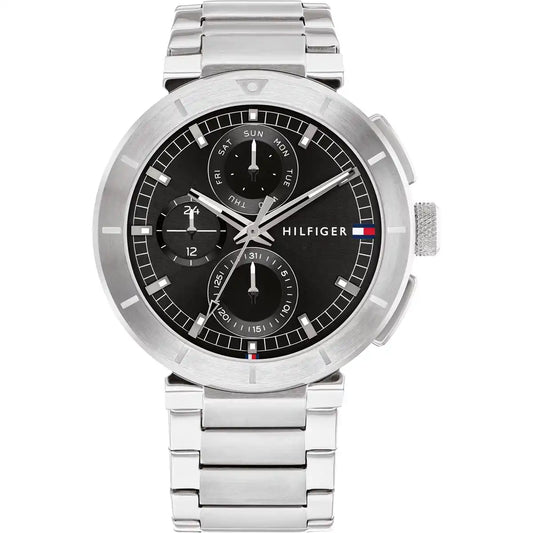 Tommy Hilfiger Men’s Watch – Model 1792116 Silver Black Edition