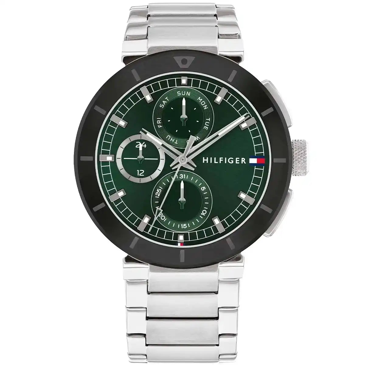 Tommy Hilfiger Men’s Watch – Model 1792117 Silver Green Edition