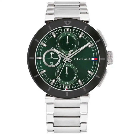 Tommy Hilfiger Men’s Watch – Model 1792117 Silver Green Edition