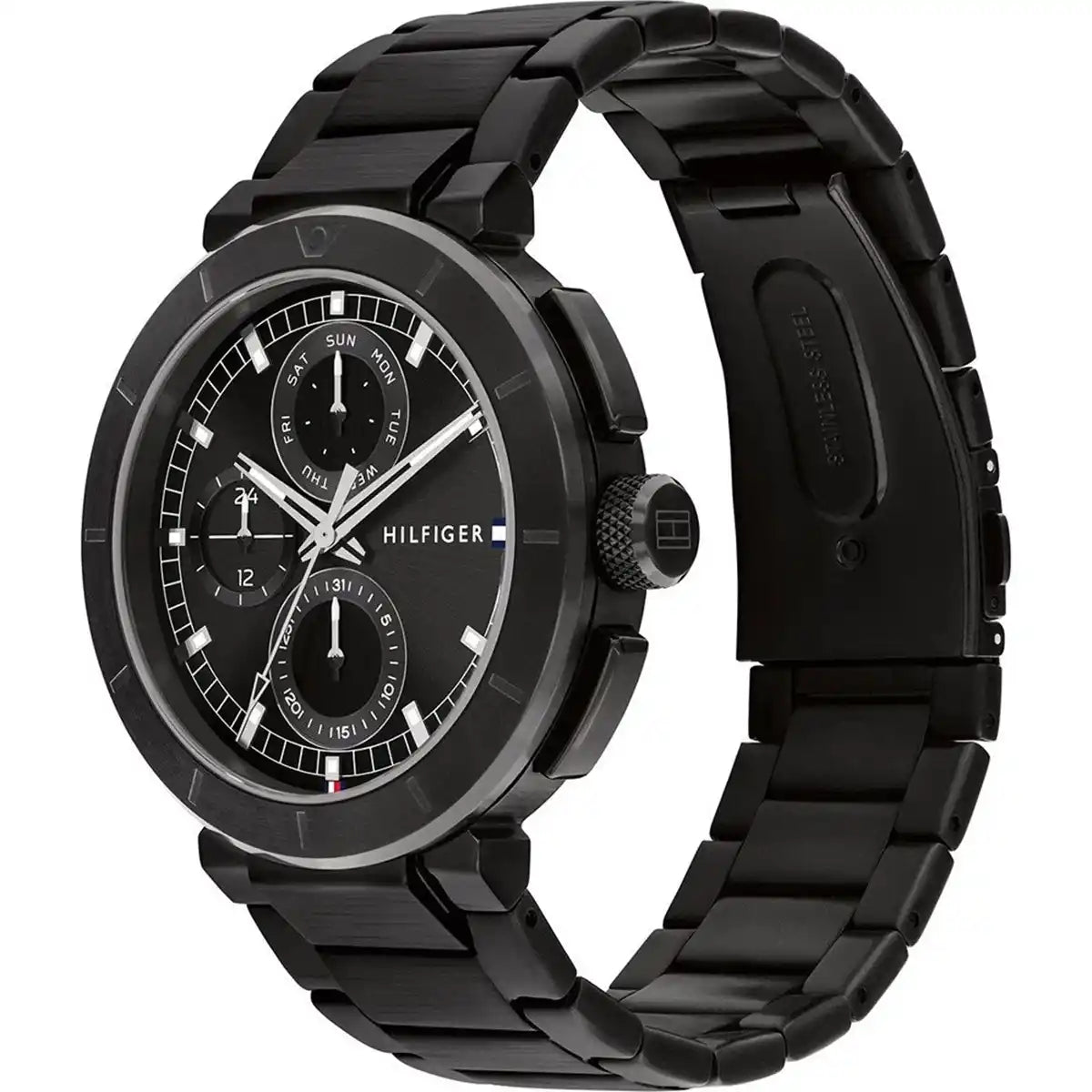 Tommy Hilfiger Men's Watch – Model 1792119 Lorenzo | Black Stainless-Steel Chronograph Design