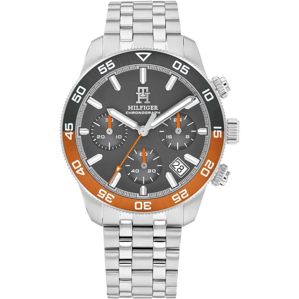 Tommy Hilfiger Men’s TH85 Stainless Steel Watch – Gray Dial with Monthly Date | Model 1792186