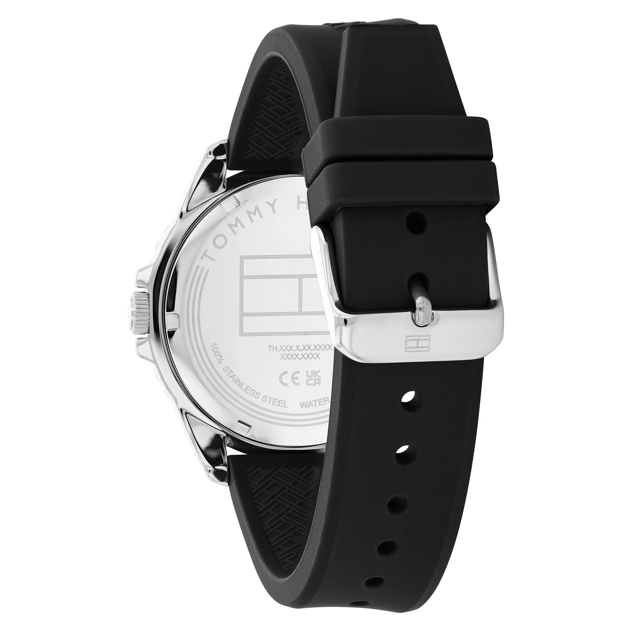 Tommy Hilfiger 1792201 Black Dial Black Silicone Strap Watch For Men