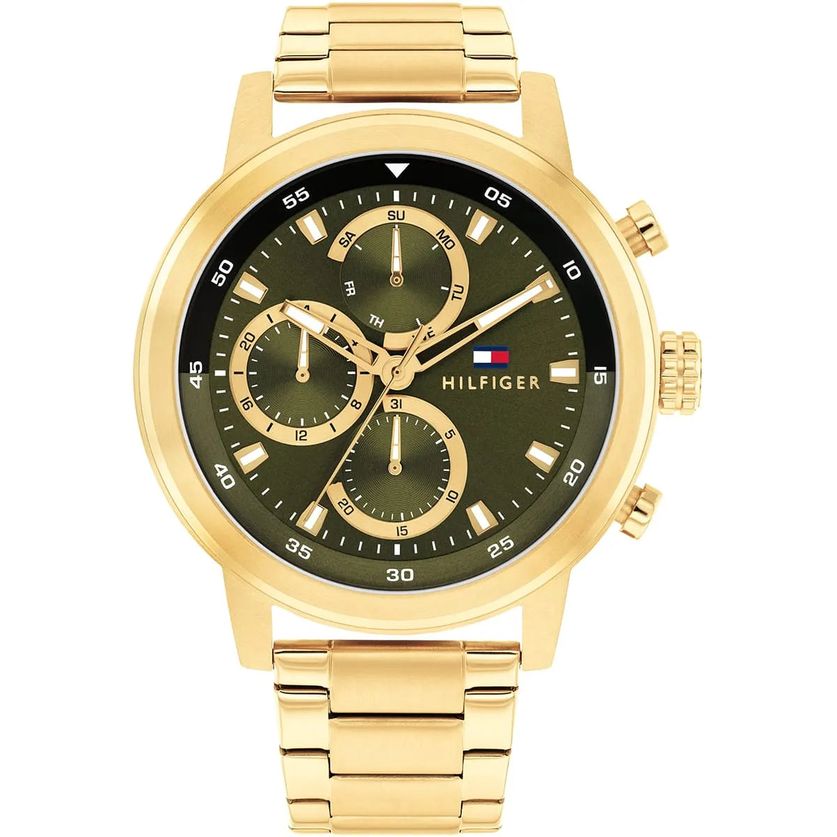 Tommy Hilfiger 1792216 Men’s Watch – Rocky Gold Stainless Steel with Green Dial 46mm