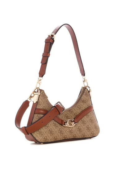 Guess Latte Logo Light Brown Women Crossbody Bag HWSG7993730 – Elegant Leather Monogram Bag#193