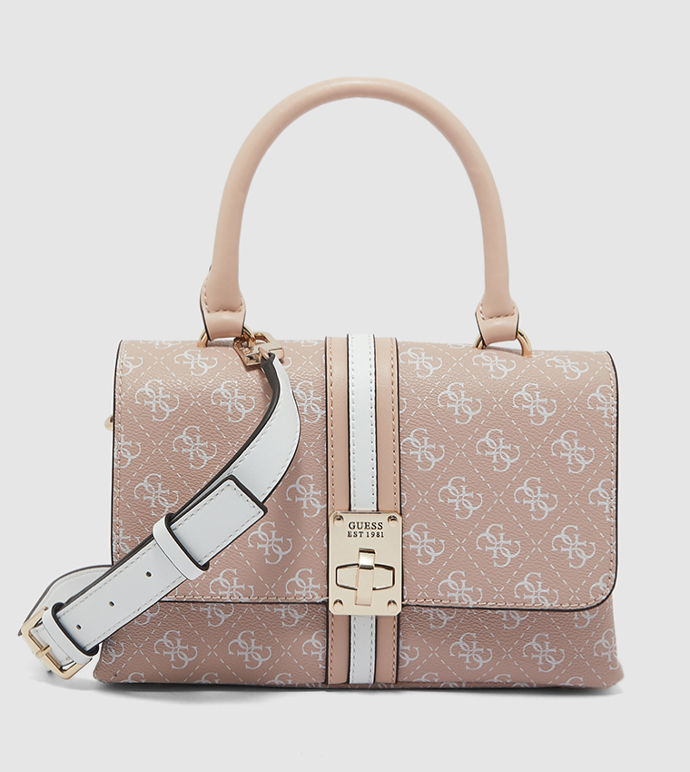 GUESS Printed Top-Handle Mini Bag – Brown #79