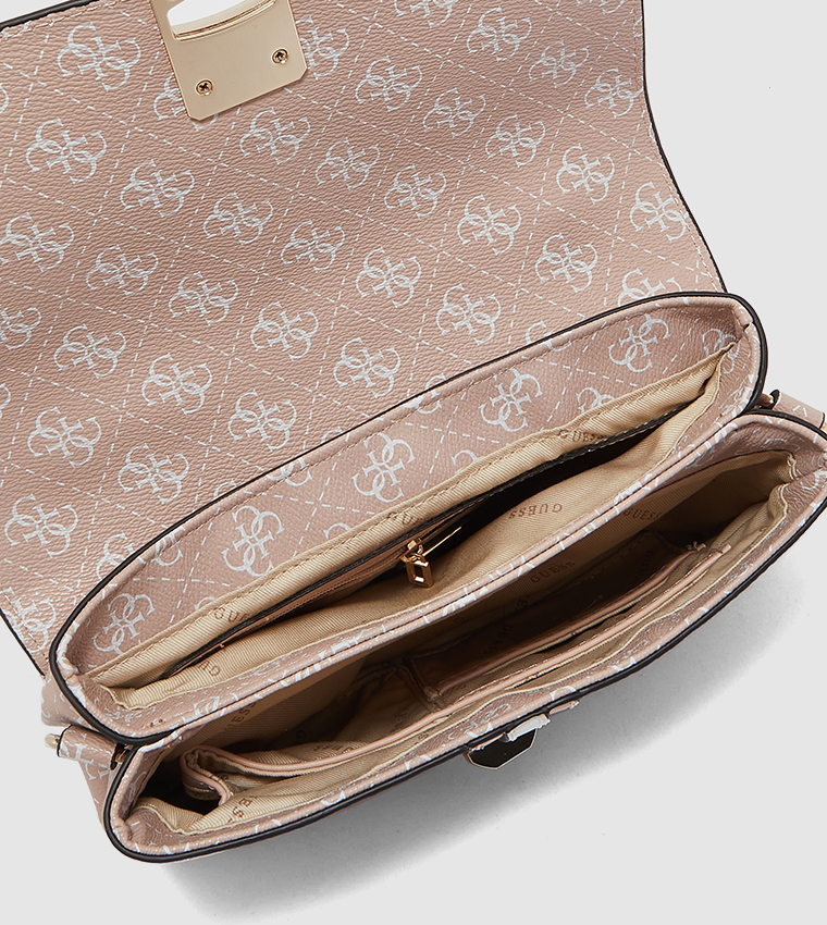 GUESS Printed Top-Handle Mini Bag – Brown #79