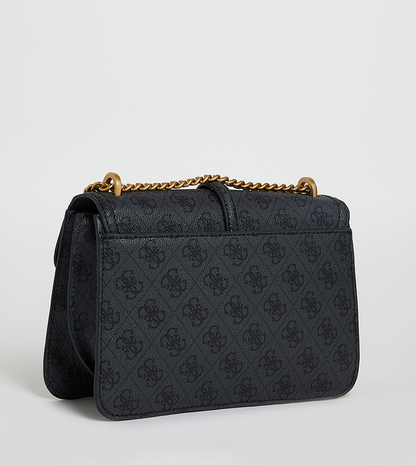 GUESS G James Convertible Crossbody Bag – Grey Quilted Faux Leather with Chain Strap
