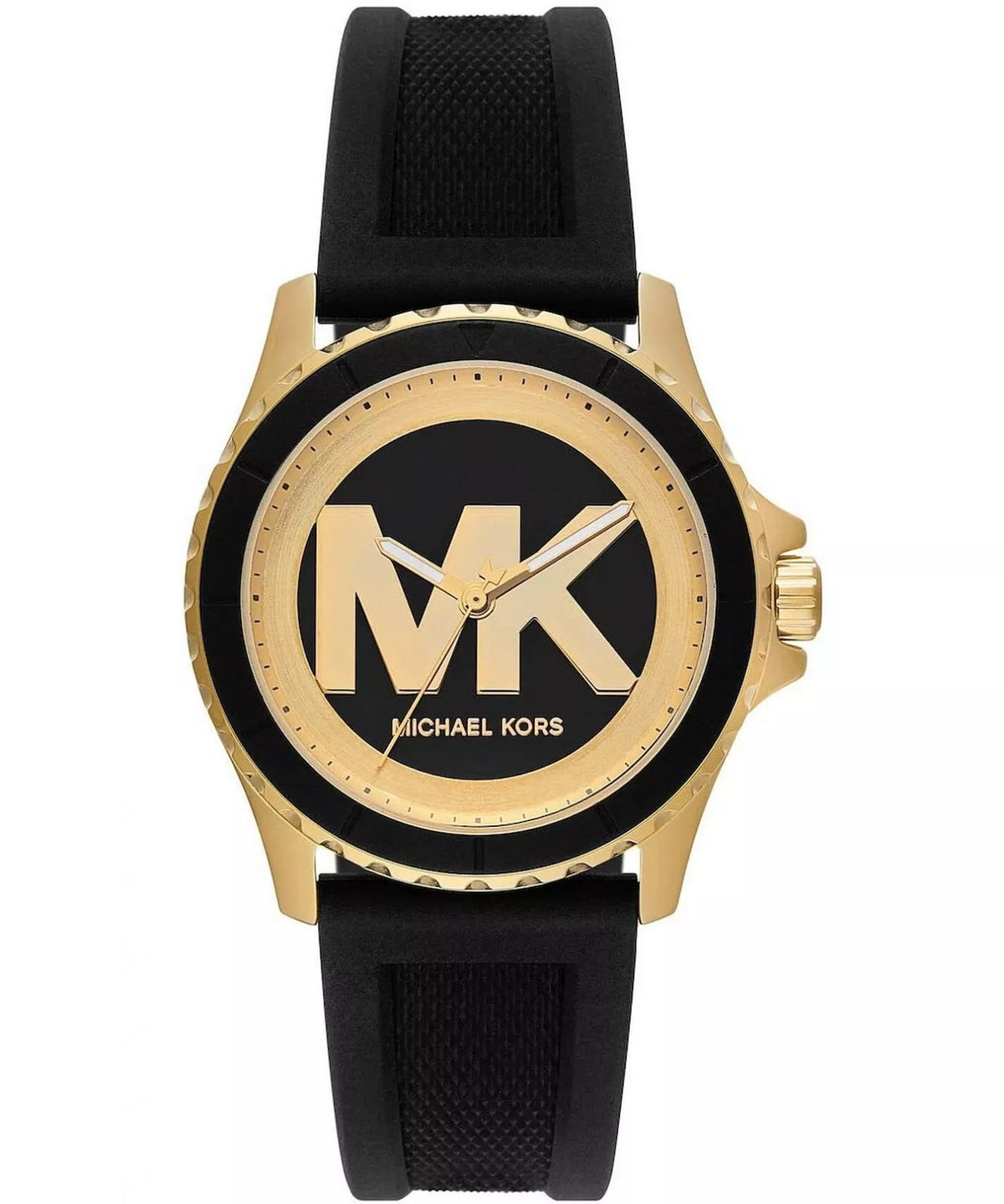 Michael Kors Everest MK7537 Women's Black Silicone Strap Gold-Tone Watch