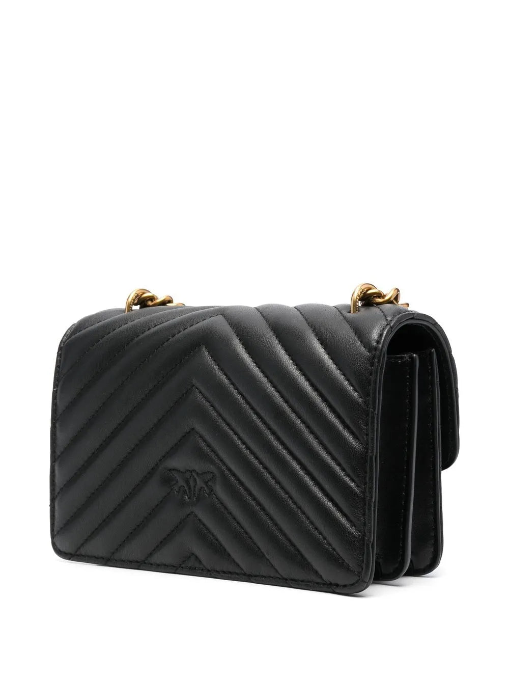 Pinko Women's Leather Crossbody Bag – Black Flap Design with Elegant Everyday Style#02