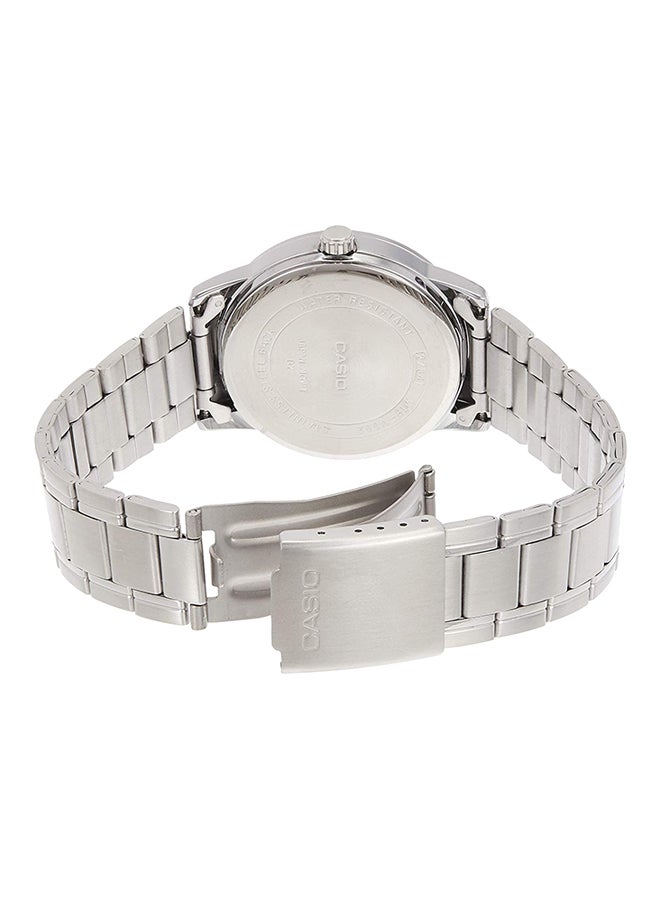 Water Resistant Stainless Steel Analog Watch MTP-V002D-1BUDF - 48 mm - Silver