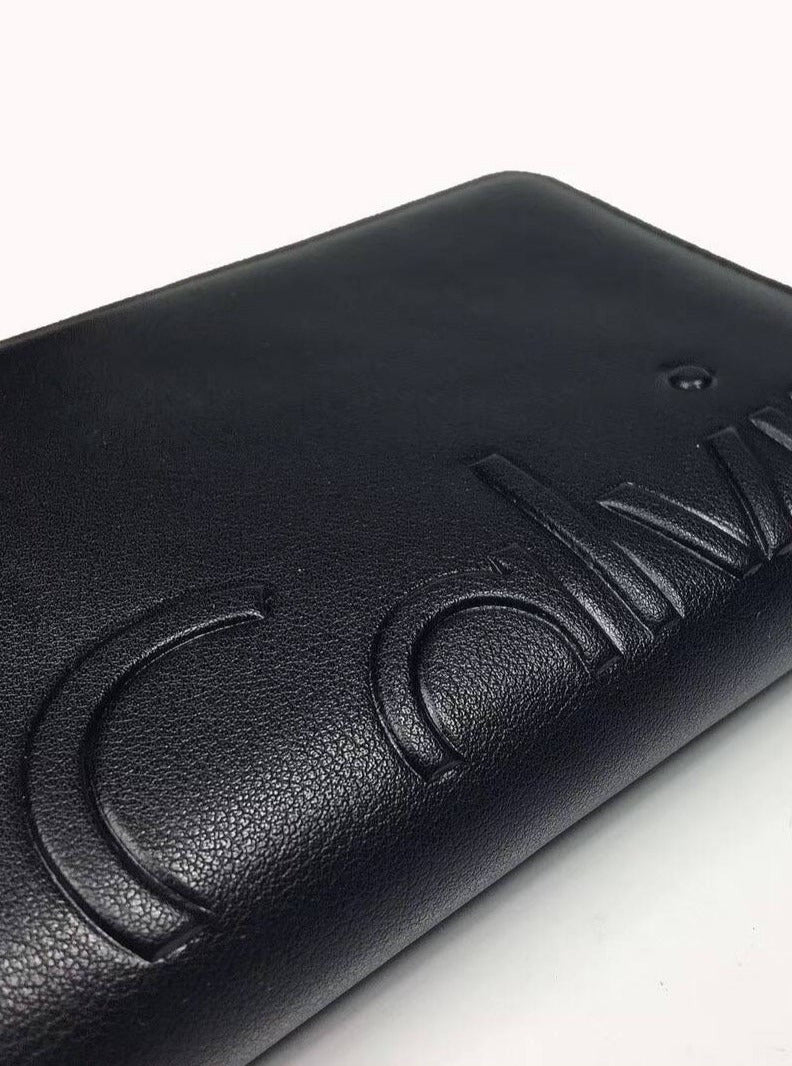 CK Long Black Leather Wallet For Unisex #8