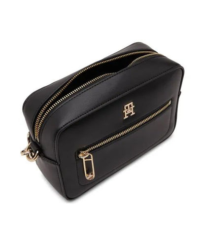 TH Black Leather Crossbody Bag