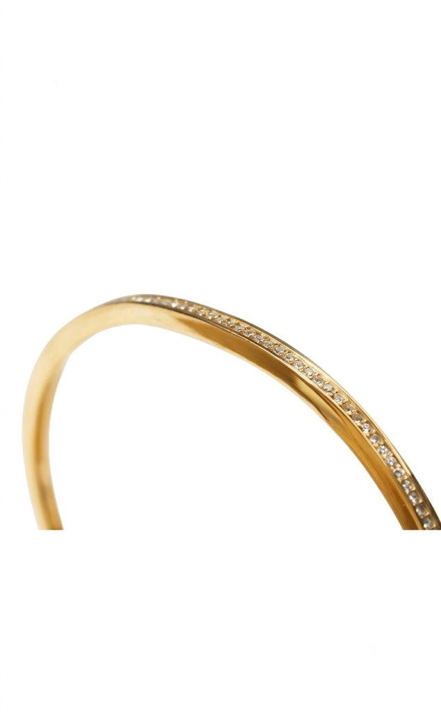 Women's Gold Stainless Steel Open Cuff Bracelet – Elegant Minimalist Design#020