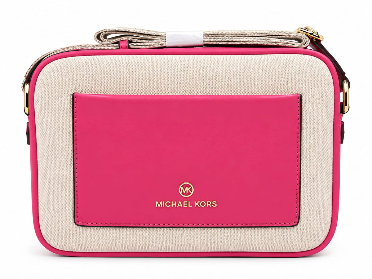 Michael Kors Pink & Beige Crossbody Bag – Stylish Everyday Shoulder Bag#0081