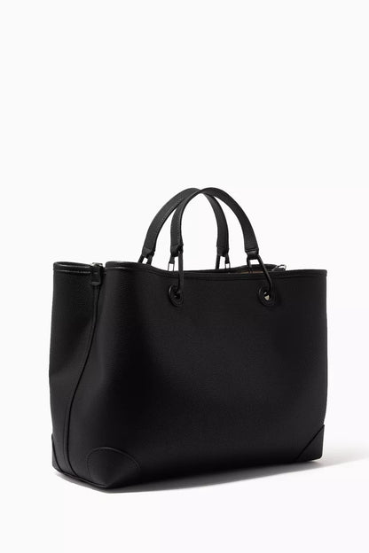 EA Black Leather Shoulder Bag 101#