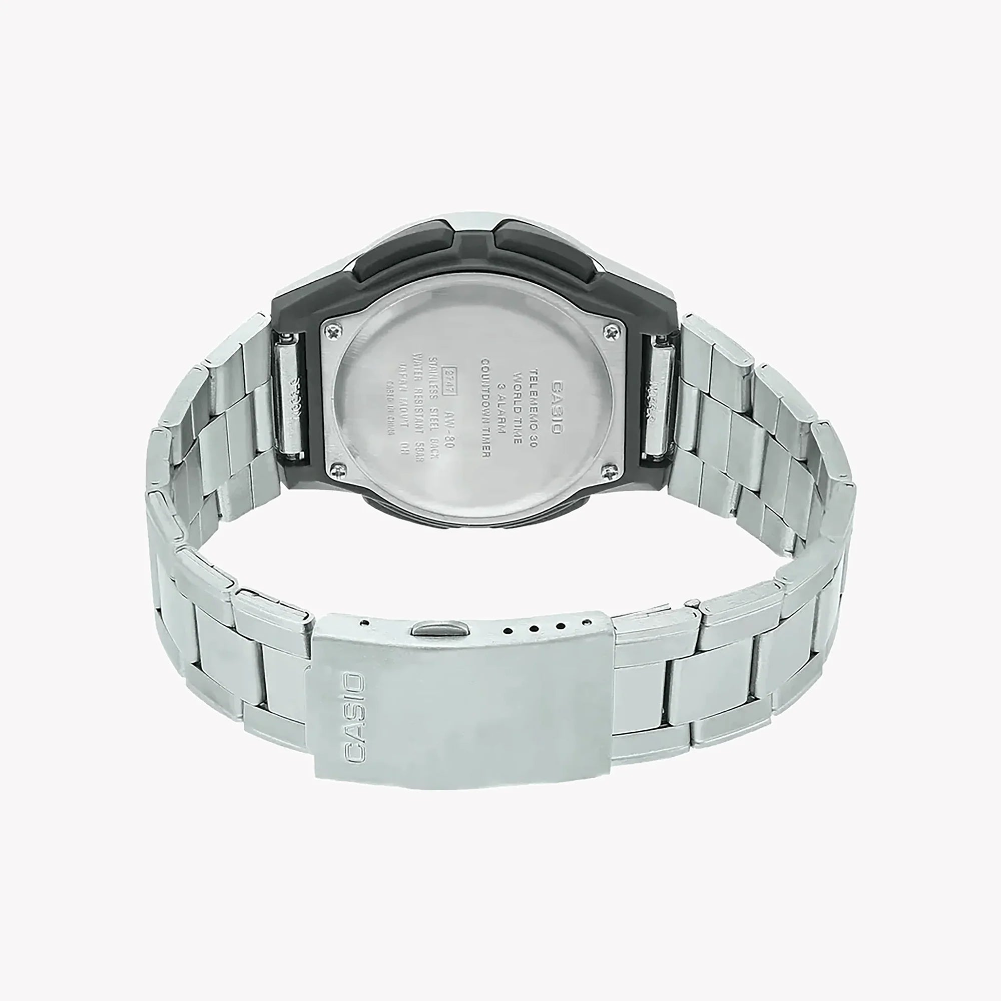 Casio Men's Resin & Stainless Steel Watch, Black Dial | Aw-80d-1avdf