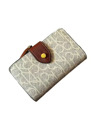 CK Beige Leather Wallet for Women #01