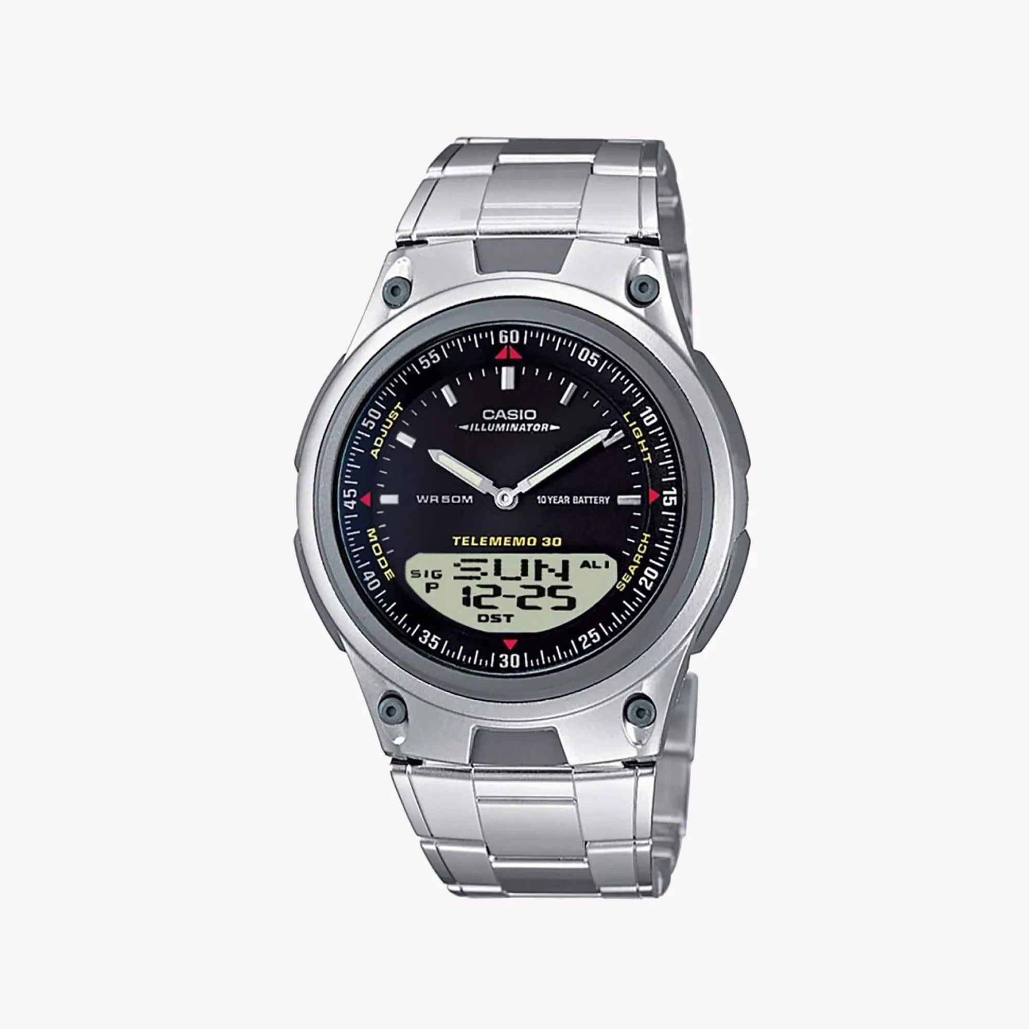 Casio Men's Resin & Stainless Steel Watch, Black Dial | Aw-80d-1avdf