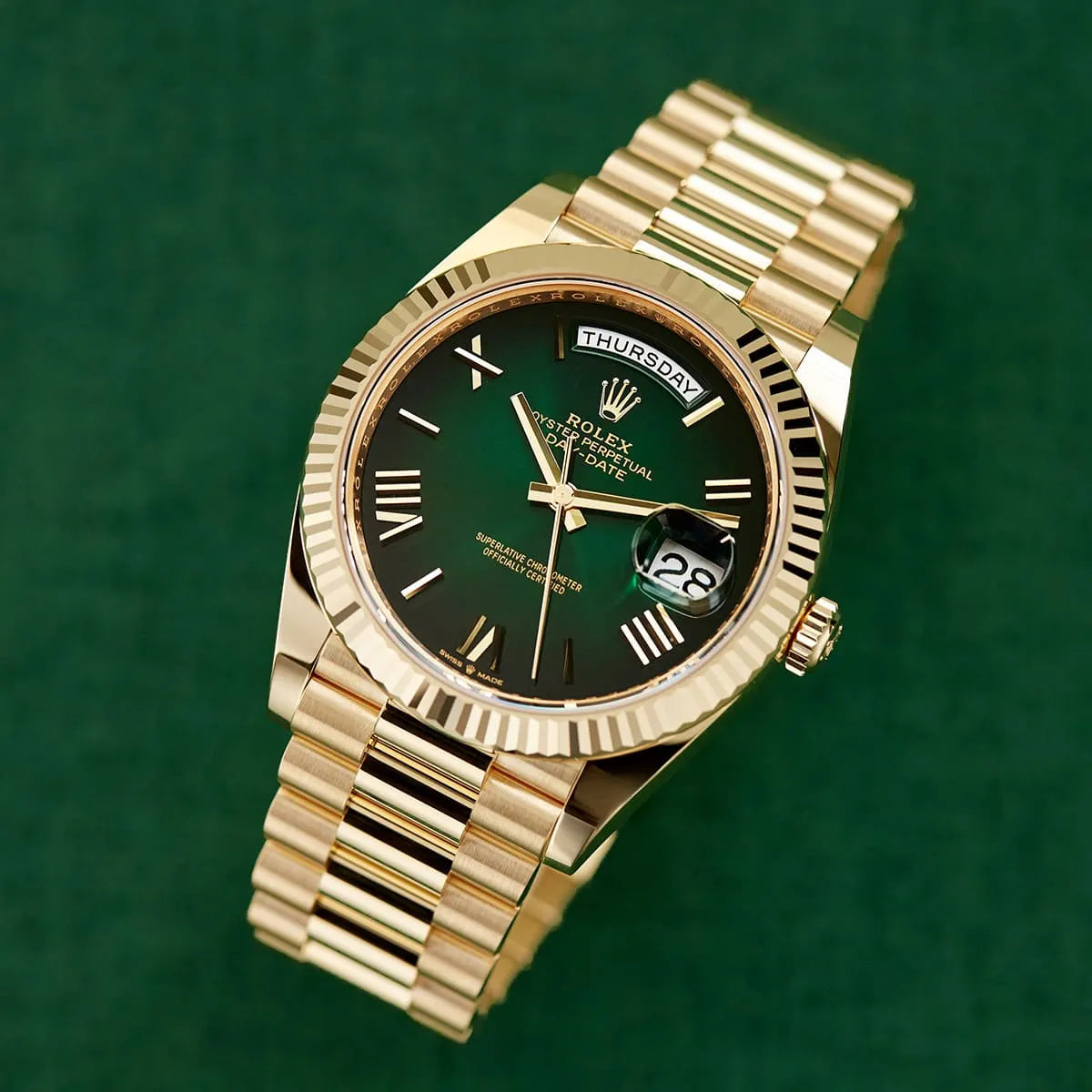 Rolex Day-Date 40 Green Dial Gold Watch 228238-RX-DAYD-02