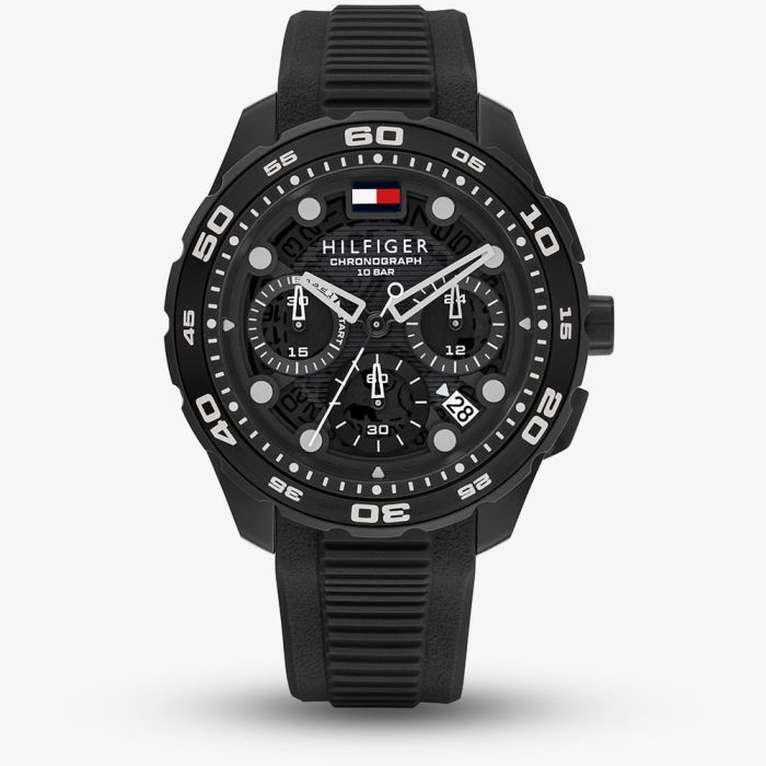 Mens TH-Regatta Black Rubber Strap Watch 1792233
